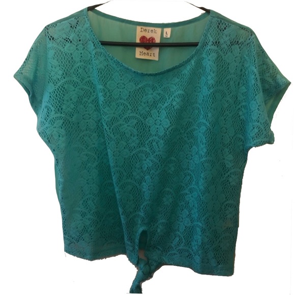 Derek Heart Teal Blouse Size L - Picture 3 of 4